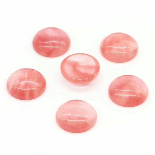 5 Stück/Los Natursteine Cabochon Runde Perlen 6 8 10 12 14 18 20 25 mm Edelsteine Kristalle Cab Cameo DIY Schmuck Ringe Halskette Ohrringe-Kirschquarz-18 mm von BSGUZ
