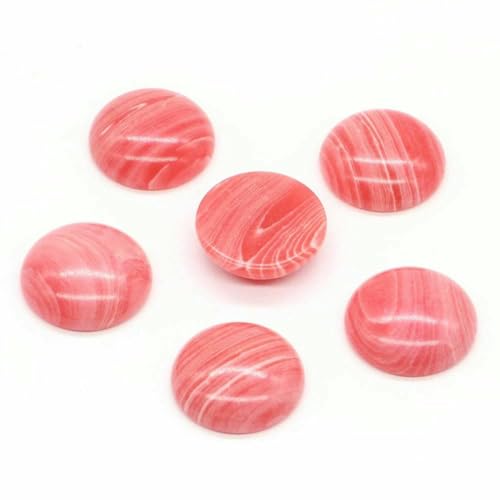 5 Stück/Los Natursteine Cabochon Runde Perlen 6 8 10 12 14 18 20 25 mm Edelsteine Kristalle Cab Cameo DIY Schmuck Ringe Halskette Ohrringe-Rosa Türkis-10 mm von BSGUZ