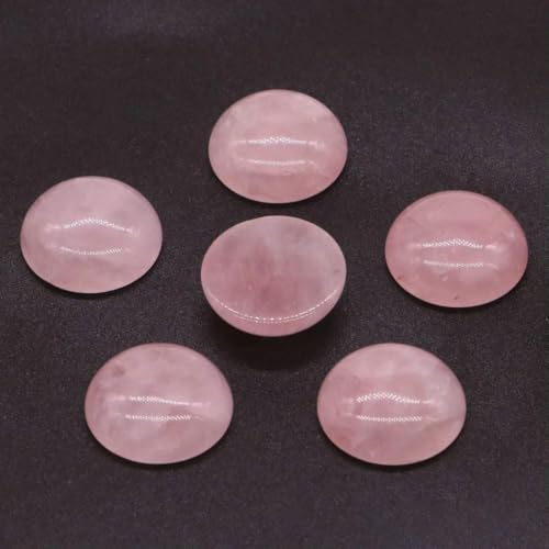 5 Stück/Los Natursteine Cabochon Runde Perlen 6 8 10 12 14 18 20 25 mm Edelsteine Kristalle Cab Cameo DIY Schmuck Ringe Halskette Ohrringe-Rosenquarz-25 mm von BSGUZ