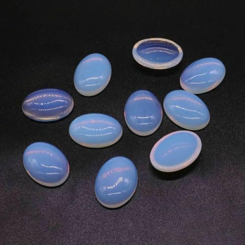 5 Stück/Los ovale Cabochon-Lose Perlen, natürlicher Kristallstein, flache Rückseite, Kamee-Abstandshalter für Schmuckherstellung, DIY-Anhänger, Halskette – Opalit – 30 x 40 mm von BSGUZ
