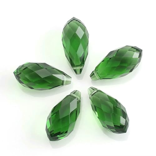 5 Stück 12 x 25 mm Kristalltropfen-Anhänger, grüne Glasperlen, facettierte Tropfenform, für DIY-Herstellung, Charms, hängende Ohrringe, Halsketten, Dekoration, grasgrün, 12 x 25 mm, 5 Stück 5 Stück 12 x 25 mm Kristalltropfen-Anhänger, grüne Glasperlen, facettierte Tropfenform, für DIY-Herstellung, Charms, hängende Ohrringe, Halsketten, Dekoration, grasgrün, 12 x 25 mm, 5 Stück von BSGUZ