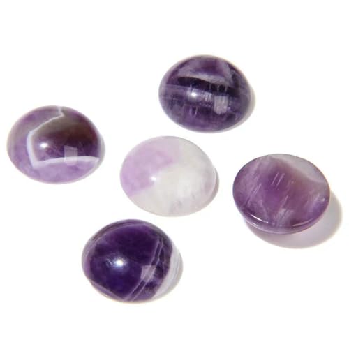 5 Stück Naturstein-Cabochon-Perlen, 4–14,0 mm, Achat, Jade, Jaspis, Kamee, flache Rückseite, Perle zur Schmuckherstellung, Ringe, Ohrringe, Halsketten, DIY-Nr. 2, Amethy 5 Stück Naturstein-Cabochon-Perlen, 4–14,0 mm, Achat, Jade, Jaspis, Kamee, flache Rückseite, Perle zur Schmuckherstellung, Ringe, Ohrringe, Halsketten, DIY-Nr. 2, Amethy von BSGUZ