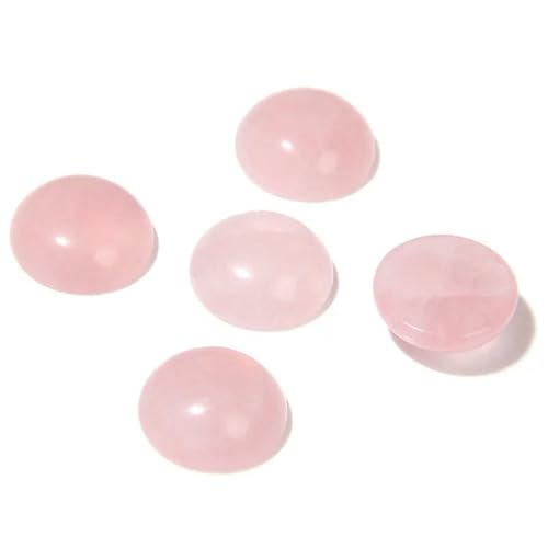 5 Stück Naturstein-Cabochon-Perlen, 4–14,0 mm, Achat, Jade, Jaspis, Kamee, flache Rückseite, Perle zur Schmuckherstellung, Ringe, Ohrringe, Halsketten, DIY-Nr. 3, Rosenq von BSGUZ