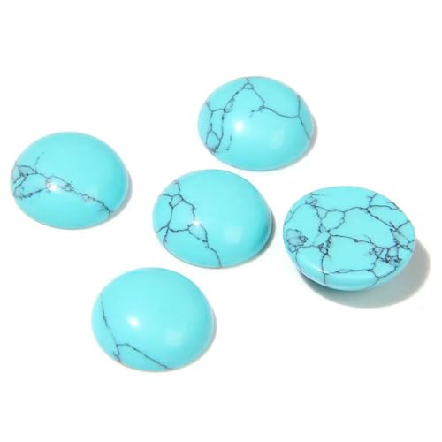 5 Stück Naturstein-Cabochon-Perlen, 4–14,0 mm, Achat, Jade, Jaspis, Kamee, flache Rückseite, Perle zur Schmuckherstellung, Ringe, Ohrringe, Halsketten, DIY-Nr. 5, Türkis 5 Stück Naturstein-Cabochon-Perlen, 4–14,0 mm, Achat, Jade, Jaspis, Kamee, flache Rückseite, Perle zur Schmuckherstellung, Ringe, Ohrringe, Halsketten, DIY-Nr. 5, Türkis von BSGUZ