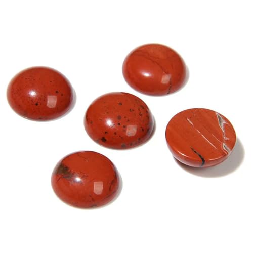 5 Stück Naturstein-Cabochon-Perlen, 4–14,0 mm, Achat, Jade, Jaspis, Kamee, flache Rückseite, Perle zur Schmuckherstellung, Ringe, Ohrringe, Halsketten, DIY-Nr. 6, Roter 5 Stück Naturstein-Cabochon-Perlen, 4–14,0 mm, Achat, Jade, Jaspis, Kamee, flache Rückseite, Perle zur Schmuckherstellung, Ringe, Ohrringe, Halsketten, DIY-Nr. 6, Roter von BSGUZ