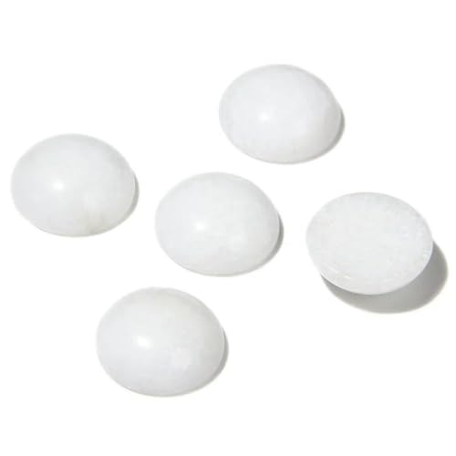 5 Stück Naturstein-Cabochon-Perlen, 4–14,0 mm, Achat, Jade, Jaspis, Kamee, flache Rückseite, Perle zur Schmuckherstellung, Ringe, Ohrringe, Halsketten, DIY-Nr. 8, weiße 5 Stück Naturstein-Cabochon-Perlen, 4–14,0 mm, Achat, Jade, Jaspis, Kamee, flache Rückseite, Perle zur Schmuckherstellung, Ringe, Ohrringe, Halsketten, DIY-Nr. 8, weiße von BSGUZ