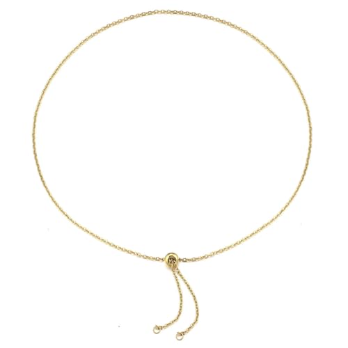 5 Stück verstellbare Edelstahl-Schiebeketten für Halsketten und Armbänder mit Stopperperlen für die DIY-Schmuckherstellung – Goldkette von BSGUZ