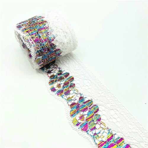 5 Yards/Lot 65 mm Spitzenband, beidseitig bestickter Netz-Spitzenstoffbesatz zum Nähen von Stoffbändern, Rockzubehör, Regenbogen, 5 Yards 5 Yards/Lot 65 mm Spitzenband, beidseitig bestickter Netz-Spitzenstoffbesatz zum Nähen von Stoffbändern, Rockzubehör, Regenbogen, 5 Yards von BSGUZ