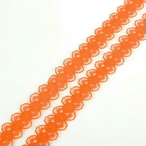 5 Yards 1,5 cm breites weißes Spitzenband, dekorativer Spitzenbesatz, Stoff für Hochzeit, Geburtstag, Weihnachten, Basteln, Nähen und Rockzubehör, Orangegelb 5 Yards 1,5 cm breites weißes Spitzenband, dekorativer Spitzenbesatz, Stoff für Hochzeit, Geburtstag, Weihnachten, Basteln, Nähen und Rockzubehör, Orangegelb von BSGUZ