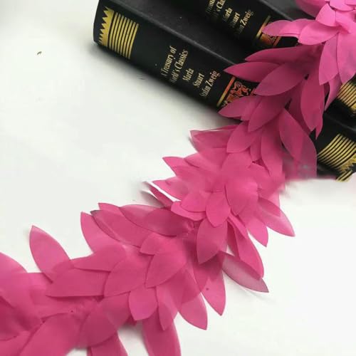 5 Yards 3D-Chiffon-Blumenspitze, appliziert, Handarbeit, Nähbesätze für Kleiderdekoration, 8–10 cm, Rose, 5 Yards 5 Yards 3D-Chiffon-Blumenspitze, appliziert, Handarbeit, Nähbesätze für Kleiderdekoration, 8–10 cm, Rose, 5 Yards von BSGUZ