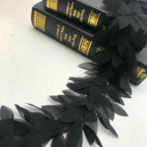 5 Yards 3D-Chiffon-Blumenspitze, appliziert, Handarbeit, Nähbesätze für Kleiderdekoration, 8–10 cm, Schwarz, 5 Yards 5 Yards 3D-Chiffon-Blumenspitze, appliziert, Handarbeit, Nähbesätze für Kleiderdekoration, 8–10 cm, Schwarz, 5 Yards von BSGUZ