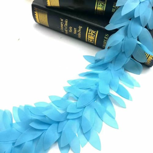 5 Yards 3D-Chiffon-Blumenspitze, appliziert, Handarbeit, Nähbesatz für Kleiderdekoration, 8–10 cm, himmelblau, 5 Yards 5 Yards 3D-Chiffon-Blumenspitze, appliziert, Handarbeit, Nähbesatz für Kleiderdekoration, 8–10 cm, himmelblau, 5 Yards von BSGUZ