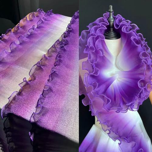 5 Yards Farbverlauf-Plissee-Spitzenstoffband, gerüschte Organza-Bordüre zum Nähen von Röcken, Kleidern, Hochzeitskleidung, Spitzenbesatz, Neu-05-5 Yard 5 Yards Farbverlauf-Plissee-Spitzenstoffband, gerüschte Organza-Bordüre zum Nähen von Röcken, Kleidern, Hochzeitskleidung, Spitzenbesatz, Neu-05-5 Yard von BSGUZ