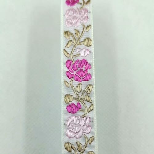 5 Yards glänzende Glitzerblume, national besticktes Jacquardband, handgefertigte DIY-Haarnadel-Ornamente-01-50 Yards von BSGUZ