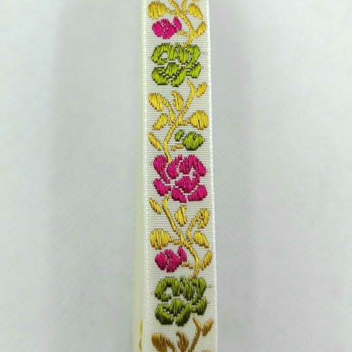 5 Yards glänzende Glitzerblume, national besticktes Jacquardband, handgefertigte DIY-Haarnadel-Ornamente-03-50 Yards von BSGUZ