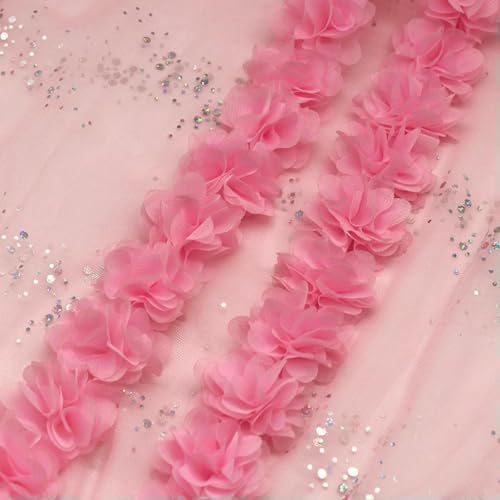 5 cm, 26 Stück Blumen, 3D-Chiffon-Cluster-Blumen, Spitzenkleid-Dekoration, Spitzenstoff, Applikation, Besatz, Nähzubehör, Rosa, 91 cm, 1 Yard 5 cm, 26 Stück Blumen, 3D-Chiffon-Cluster-Blumen, Spitzenkleid-Dekoration, Spitzenstoff, Applikation, Besatz, Nähzubehör, Rosa, 91 cm, 1 Yard von BSGUZ