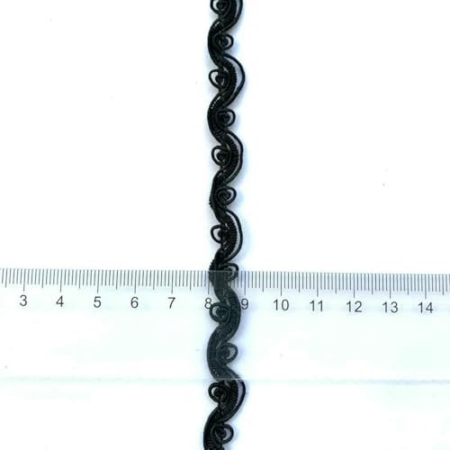 5 m/16,4 Fuß, jede Packung weißgoldene Spitzenbesätze, handgefertigt, zum Selbernähen, Basteln, Kleider, Vorhänge, Cruve-Rand, Accessoire, Hochzeitsdekoration, schwarz, 5 m/16,4 Fuß, jede Packung weißgoldene Spitzenbesätze, handgefertigt, zum Selbernähen, Basteln, Kleider, Vorhänge, Cruve-Rand, Accessoire, Hochzeitsdekoration, schwarz, von BSGUZ