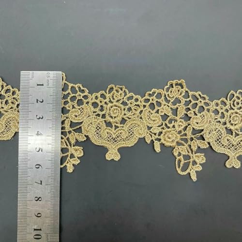 5 oder 10 Yards, 5,7–6,9 cm breit, goldener Hohlstoff, DIY-Hochzeit, fluoreszierende Spitze, Goldfaden, Stickerei, Spitzenzubehör, Besatz für Unterwäsche, Nr. 1, 10 Yar von BSGUZ