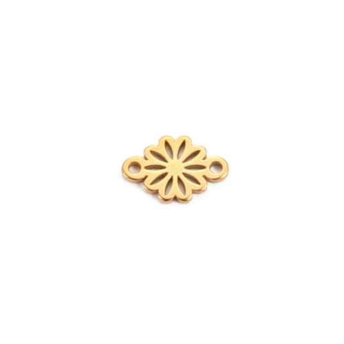 5 teile/los Edelstahl Böhmische Blume Charms für Schmuck Machen DIY Anhänger für Ohrring Halskette Armband-D Gold Farbe von BSGUZ
