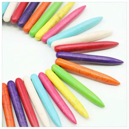 5 x 40 mm türkische Türkis-Lose-Perlen, Stahlnadel, DIY-Schmuckherstellung, handgefertigtes Bastelzubehör für Halskettenanhänger, Frauen und Mädchen, MEHRFACH 5 x 40 mm türkische Türkis-Lose-Perlen, Stahlnadel, DIY-Schmuckherstellung, handgefertigtes Bastelzubehör für Halskettenanhänger, Frauen und Mädchen, MEHRFACH von BSGUZ