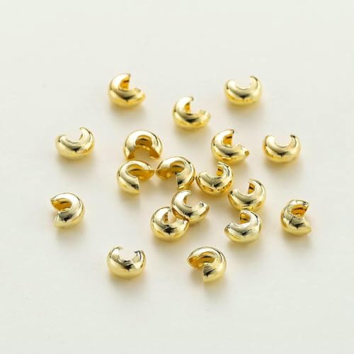 50/100 Stück 3/4/5 mm 14 K/18 K vergoldetes Messing offene Quetschperlen Abdeckungen Quetschperlen Stopper Abstandsperlen für DIY-Schmuckherstellung-14 K Gold-3,0 mm x 5 50/100 Stück 3/4/5 mm 14 K/18 K vergoldetes Messing offene Quetschperlen Abdeckungen Quetschperlen Stopper Abstandsperlen für DIY-Schmuckherstellung-14 K Gold-3,0 mm x 5 von BSGUZ