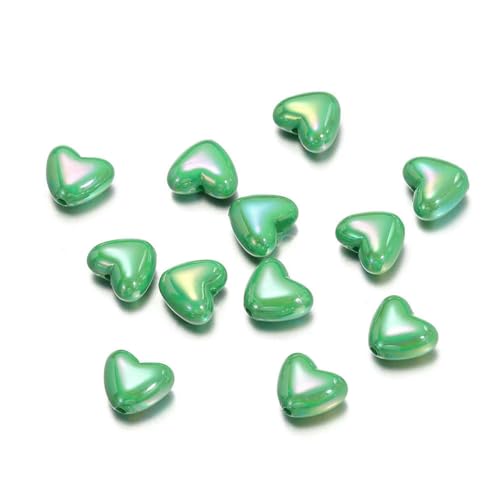 50/100 Stück AB-Farbe Herz Acryl Lose Abstandsperlen für DIY Armband Halskette Schmuckherstellung Zubehör Zubehör-Grün-100 Stück 50/100 Stück AB-Farbe Herz Acryl Lose Abstandsperlen für DIY Armband Halskette Schmuckherstellung Zubehör Zubehör-Grün-100 Stück von BSGUZ