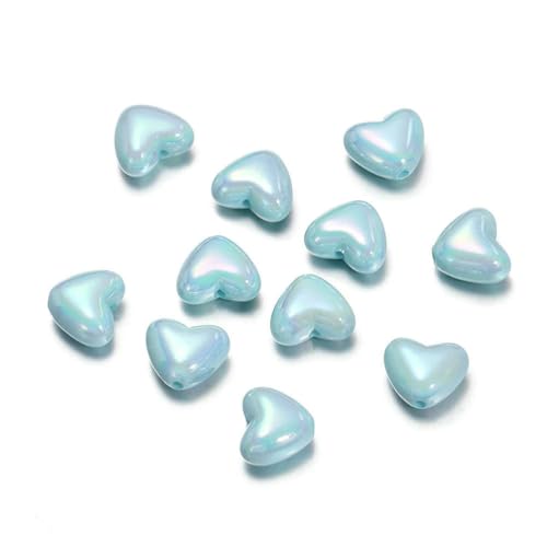 50/100 Stück AB-Farbe Herz Acryl Lose Abstandsperlen für DIY Armband Halskette Schmuckherstellung Zubehör Zubehör-Hellblau-50 Stück 50/100 Stück AB-Farbe Herz Acryl Lose Abstandsperlen für DIY Armband Halskette Schmuckherstellung Zubehör Zubehör-Hellblau-50 Stück von BSGUZ