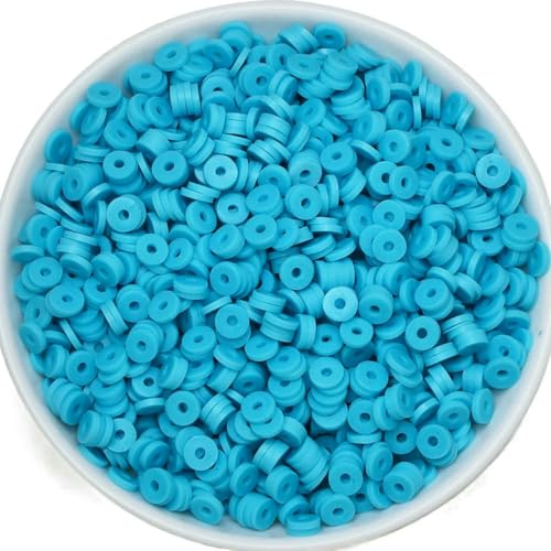 50 Gramm 6 mm Tonperlen zur Herstellung von Armbändern, flache runde Polymer-Tonperlen, Heishi-Perlen zur Schmuckherstellung, Armbänder, Halsketten, 175 blau 50 Gramm 6 mm Tonperlen zur Herstellung von Armbändern, flache runde Polymer-Tonperlen, Heishi-Perlen zur Schmuckherstellung, Armbänder, Halsketten, 175 blau von BSGUZ