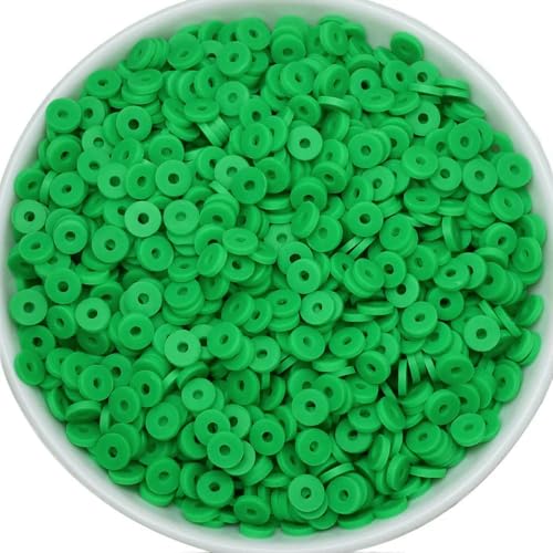 50 Gramm 6 mm Tonperlen zur Herstellung von Armbändern, flache runde Polymer-Tonperlen, Heishi-Perlen zur Schmuckherstellung, Armbänder, Halsketten, 275 grün 50 Gramm 6 mm Tonperlen zur Herstellung von Armbändern, flache runde Polymer-Tonperlen, Heishi-Perlen zur Schmuckherstellung, Armbänder, Halsketten, 275 grün von BSGUZ