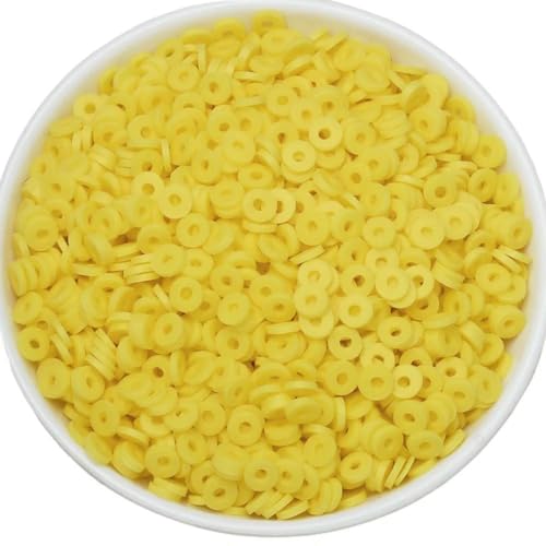 50 Gramm 6 mm Tonperlen zur Herstellung von Armbändern, flache runde Polymer-Tonperlen, Heishi-Perlen zur Schmuckherstellung, Armbänder, Halsketten, 85 Gelb 50 Gramm 6 mm Tonperlen zur Herstellung von Armbändern, flache runde Polymer-Tonperlen, Heishi-Perlen zur Schmuckherstellung, Armbänder, Halsketten, 85 Gelb von BSGUZ