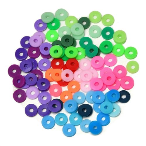 50 Gramm 6 mm Tonperlen zur Herstellung von Armbändern, flache runde Polymer-Tonperlen, Heishi-Perlen zur Schmuckherstellung, Armbänder, Halsketten, gemischte Farben 50 Gramm 6 mm Tonperlen zur Herstellung von Armbändern, flache runde Polymer-Tonperlen, Heishi-Perlen zur Schmuckherstellung, Armbänder, Halsketten, gemischte Farben von BSGUZ