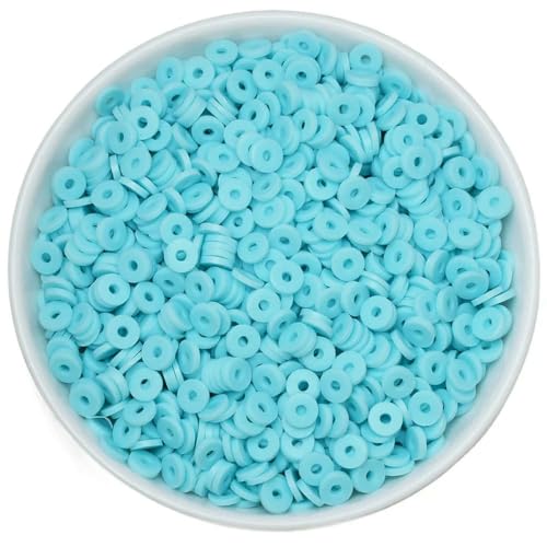 50 Gramm 6 mm Tonperlen zur Herstellung von Armbändern, flache runde Polymer-Tonperlen, Heishi-Perlen zur Schmuckherstellung, Armbänder, Halsketten – 171 Türkis 50 Gramm 6 mm Tonperlen zur Herstellung von Armbändern, flache runde Polymer-Tonperlen, Heishi-Perlen zur Schmuckherstellung, Armbänder, Halsketten – 171 Türkis von BSGUZ
