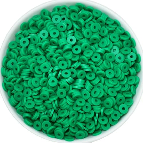 50 Gramm 6 mm Tonperlen zur Herstellung von Armbändern, flache runde Polymer-Tonperlen, Heishi-Perlen zur Schmuckherstellung, Armbänder, Halsketten – 181 Dunkelgrün 50 Gramm 6 mm Tonperlen zur Herstellung von Armbändern, flache runde Polymer-Tonperlen, Heishi-Perlen zur Schmuckherstellung, Armbänder, Halsketten – 181 Dunkelgrün von BSGUZ