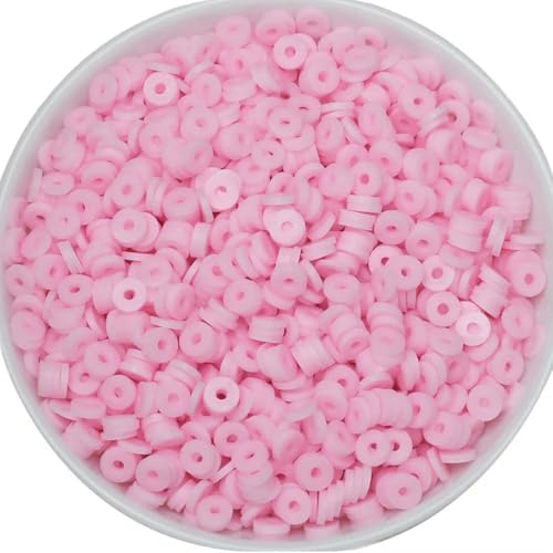 50 Gramm 6 mm Tonperlen zur Herstellung von Armbändern, flache runde Polymer-Tonperlen, Heishi-Perlen zur Schmuckherstellung, Armbänder, Halsketten – 219 Hellrosa 50 Gramm 6 mm Tonperlen zur Herstellung von Armbändern, flache runde Polymer-Tonperlen, Heishi-Perlen zur Schmuckherstellung, Armbänder, Halsketten – 219 Hellrosa von BSGUZ