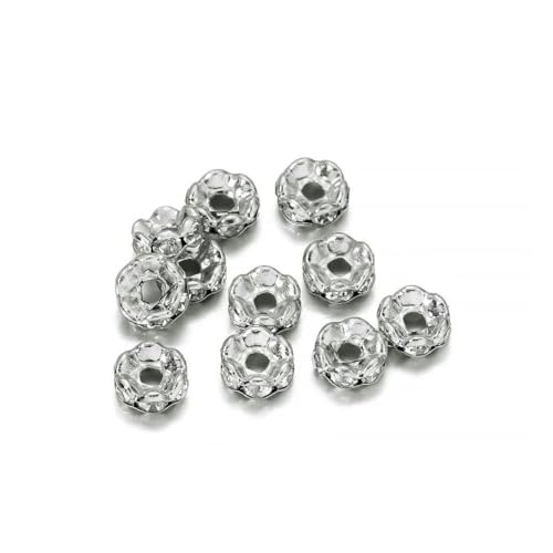 50 Stück/Los, 4 6 8 mm, goldfarbene Strass-Rondellen, Kristallperlen, lose Abstandsperlen für DIY-Schmuckherstellung, Zubehör, Rhodium, 8 mm x 50 Stück 50 Stück/Los, 4 6 8 mm, goldfarbene Strass-Rondellen, Kristallperlen, lose Abstandsperlen für DIY-Schmuckherstellung, Zubehör, Rhodium, 8 mm x 50 Stück von BSGUZ