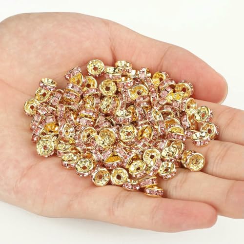 50 Stück/Los 4 6 8 10 mm Strass Rondelle Kristall Runde lose Abstandsperlen für Schmuck DIY Herstellung Armband Halskette Zubehör-Roségold-10 mm-50 Stück 50 Stück/Los 4 6 8 10 mm Strass Rondelle Kristall Runde lose Abstandsperlen für Schmuck DIY Herstellung Armband Halskette Zubehör-Roségold-10 mm-50 Stück von BSGUZ