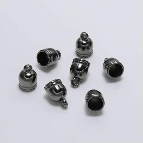 50 Stück/Los Halsketten-Endkappen, Quastenkappen, Lederkordel-Crimp-Endkappen, Perlenkappen, Verschluss für DIY-Schmuckherstellung, Zubehör – Gun Black – 7 mm x 50 Stück 50 Stück/Los Halsketten-Endkappen, Quastenkappen, Lederkordel-Crimp-Endkappen, Perlenkappen, Verschluss für DIY-Schmuckherstellung, Zubehör – Gun Black – 7 mm x 50 Stück von BSGUZ