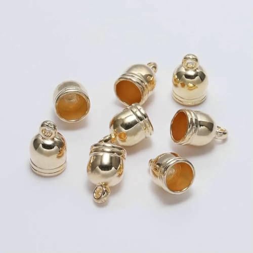 50 Stück/Los Halsketten-Endkappen, Quastenkappen, Lederkordel-Crimp-Endkappen, Perlenkappen, Verschluss für DIY-Schmuckherstellung, Zubehör-KC Gold-10 mm x 50 Stück 50 Stück/Los Halsketten-Endkappen, Quastenkappen, Lederkordel-Crimp-Endkappen, Perlenkappen, Verschluss für DIY-Schmuckherstellung, Zubehör-KC Gold-10 mm x 50 Stück von BSGUZ