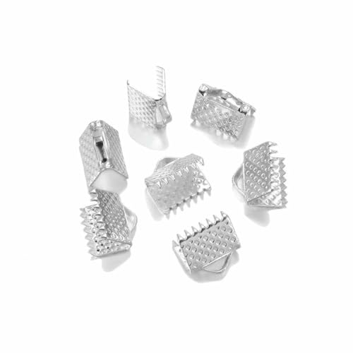 50 Stück/Los Quetschperlen, Buchtverschlüsse, Kordel, Lederclip, Halskette, Armband, Verbinder, Endkappen für DIY-Schmuckzubehör, Silber, 10 mm x 50 Stück 50 Stück/Los Quetschperlen, Buchtverschlüsse, Kordel, Lederclip, Halskette, Armband, Verbinder, Endkappen für DIY-Schmuckzubehör, Silber, 10 mm x 50 Stück von BSGUZ
