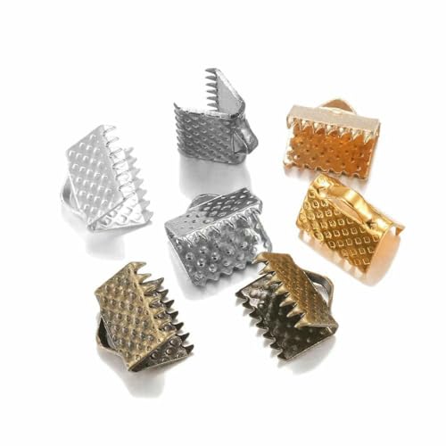 50 Stück/Los Quetschperlen, Buchtverschlüsse, Kordel, Lederclip, Halskette, Armband, Verbinder, Endkappen für DIY-Schmuckzubehör, mehrfarbig, 30 mm x 50 Stück von BSGUZ