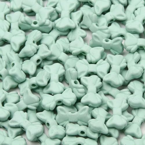 50 Stück 10 Farben Schleifenform Acrylperlen Matte Abstandsperlen für Schmuckherstellung Handgemachtes Armband DIY Bastelzubehör 9x15mm-grün von BSGUZ
