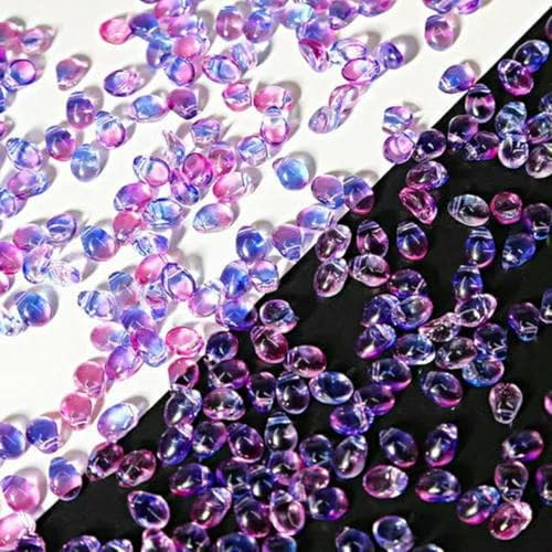 50 Stück 6 x 8 mm Tropfenförmige Lampwork-Perlen, Anhänger, Wassertropfen, Glasperlen, handgefertigt, DIY-Schmuckherstellung, 10 von BSGUZ