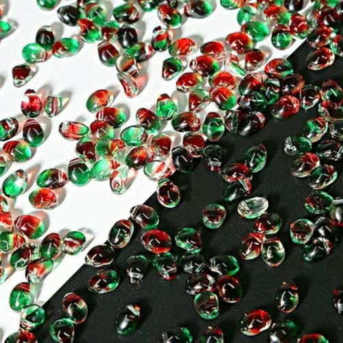 50 Stück 6 x 8 mm Tropfenförmige Lampwork-Perlen, Anhänger, Wassertropfen, Glasperlen, handgefertigt, DIY-Schmuckherstellung, 13 von BSGUZ