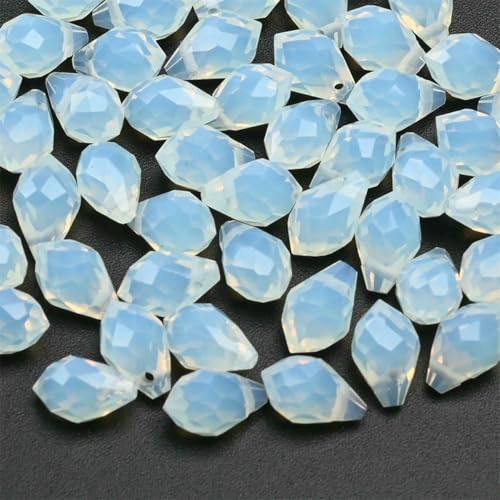 50 Stück Kristall-Tropfenperlen, Kronleuchter-Anhänger, Wassertropfenform, facettierte Perlen zur Schmuckherstellung, DIY-Ohrring-Halsketten-Armbänder-H218-6 x 12 mm, 50 Stück von BSGUZ