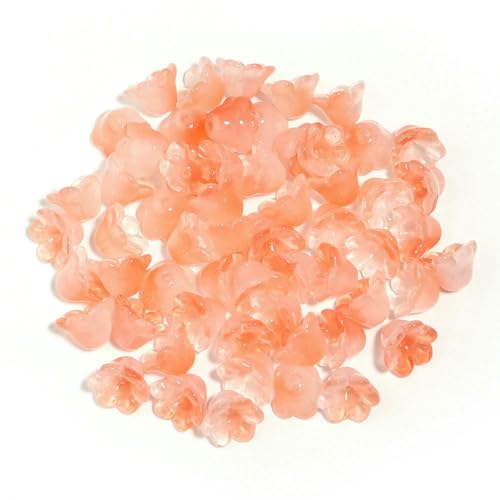 50 Stück bunte Maiglöckchen-Perlen in Blütenform, 12 x 7,5 mm, lose Murano-Glasperlen für DIY-Bastelarbeiten, Schmuckherstellung, Zubehör, Orange 50 Stück bunte Maiglöckchen-Perlen in Blütenform, 12 x 7,5 mm, lose Murano-Glasperlen für DIY-Bastelarbeiten, Schmuckherstellung, Zubehör, Orange von BSGUZ