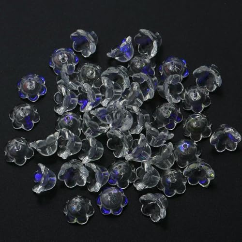 50 Stück bunte Maiglöckchen-Perlen in Blütenform, 12 x 7,5 mm, lose Murano-Glasperlen für DIY-Bastelarbeiten, Schmuckherstellung, Zubehör, Weiß 50 Stück bunte Maiglöckchen-Perlen in Blütenform, 12 x 7,5 mm, lose Murano-Glasperlen für DIY-Bastelarbeiten, Schmuckherstellung, Zubehör, Weiß von BSGUZ