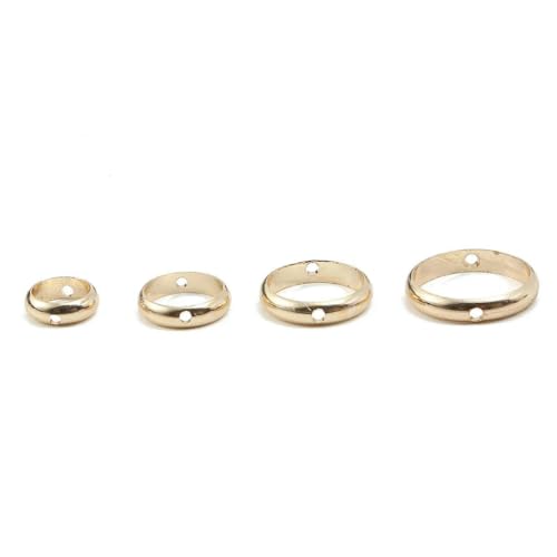 6/8/10/12 mm Doppelloch-Abstandshalter-Perlen-Positionierungskreis-Biegeringe für DIY-Ohrring-Armbänder, Schmuckherstellungszubehör, 10 Stück/Beutel-GD-BOHRUNGSGRÖSSE 12 mm von BSGUZ