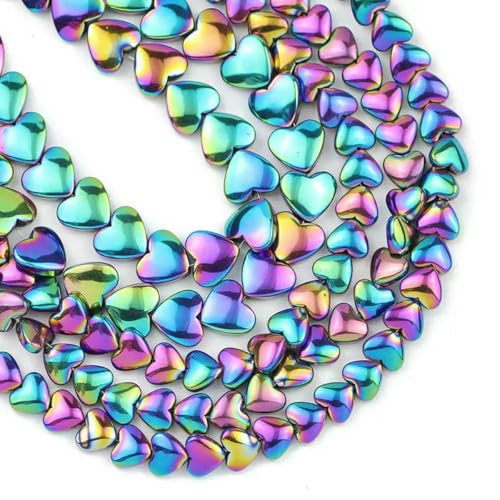 6/8 mm Blau, Goldfarben, Rot, Lila Pfirsichherz Hämatit Naturstein Abstandshalter Lose Perlen für Schmuckherstellung DIY Armbänder Halsketten-Mehrfarbig-8 mm 55 Stück 6/8 mm Blau, Goldfarben, Rot, Lila Pfirsichherz Hämatit Naturstein Abstandshalter Lose Perlen für Schmuckherstellung DIY Armbänder Halsketten-Mehrfarbig-8 mm 55 Stück von BSGUZ