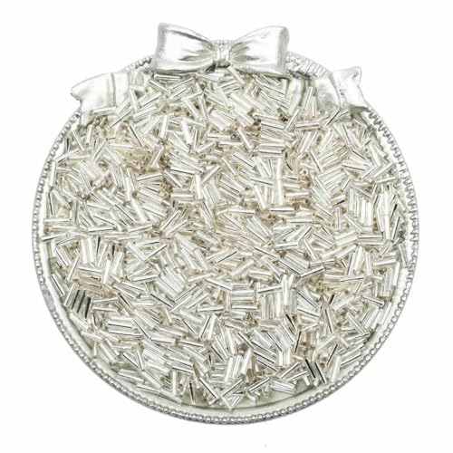 6–30 mm tschechische silberfarbene lange Röhrenperlen, lose Glasperlen, Abstandsperlen, DIY-Schmuckherstellung, Zubehör – 2 x 6 mm – 10 Gramm von BSGUZ