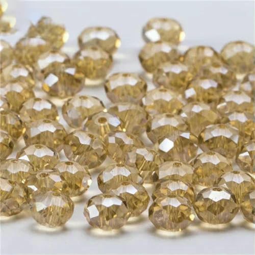6 8 mm tschechische Rondell-Kristallperlen, AB-Farbe, facettierte Glasperlen, lose Abstandsperlen für die Schmuckherstellung, DIY-Armband, Halskette, Z315AB, Champagner, 8 mm, 68 Stück von BSGUZ